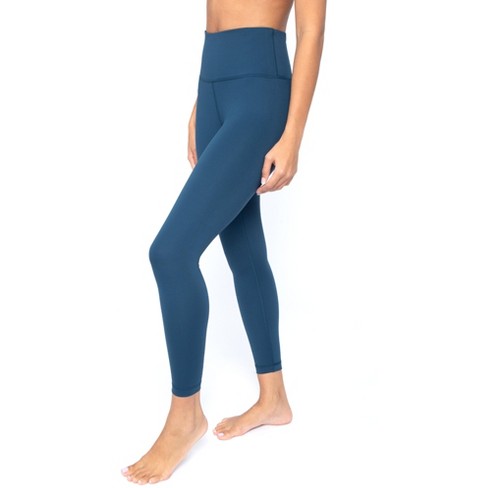Yogalicious Womens Lux Ultra Soft High Waist Squat Proof Ankle Legging -  Ocean Silk - X Large