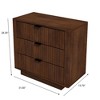 Chic Crate-Lola Walnut Nightstand End Table – 3-Drawer Multi-Room Bedside Table, Rustic Brown - 2 of 4