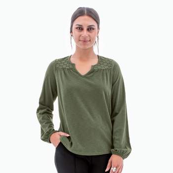 Felina Women's Cotton Modal Henley T-Shirt (2-Pk)  Long sleeve black tee,  Womens long sleeve shirts, Black long sleeve shirt