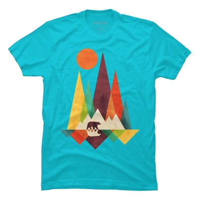 Men's Design By Humans Mountain Bear By radiomode T-Shirt
