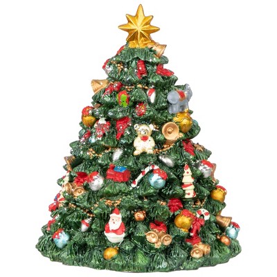 Northlight Musical Rotating Christmas Tree Figurine - 6.25" - Green