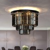 ALOADECOR 6-Lights Modern 3-Tier Round Crystal Flush Mount Ceiling Light with Crystal Accent - 3 of 4