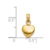 Black Bow Jewelry 14k Yellow Gold Hollow Polished Mini Heart Pendant, 8mm - 4 of 4