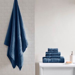 100% Cotton Solid Color Double Stitched Bath Towel Set, Anti-Microbial Certified Super Absorbent Quick Dry Bath Towel - 1 of 4
