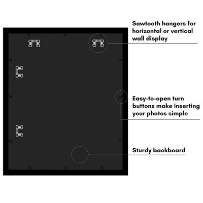 Black Wooden Poster Frame with Plexiglass Cover, 20x24