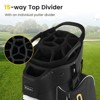 Tangkula 15-Way Golf Cart Bag Golf Club Bag with 15 Ways Organizer Divider Top 7 Zippered Pockets Cooler Bag Umbrella Holder Rain Hood Black + Yellow/ Grey + Green/ Grey + Red - 2 of 4