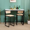 Bar Stools Set of 2, Handwoven Paper Rope Counter Chairs with Back, Sturdy Metal Frame, Double Footrest, Perfect for Kitchen - 3 of 4