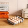 LunaLulinlk 32 Egg Trays- Egg Organizer for Refrigerator, 2-Tier Plastic Fridge Egg Storage Containers with Lid & Handle, White - 2 of 4