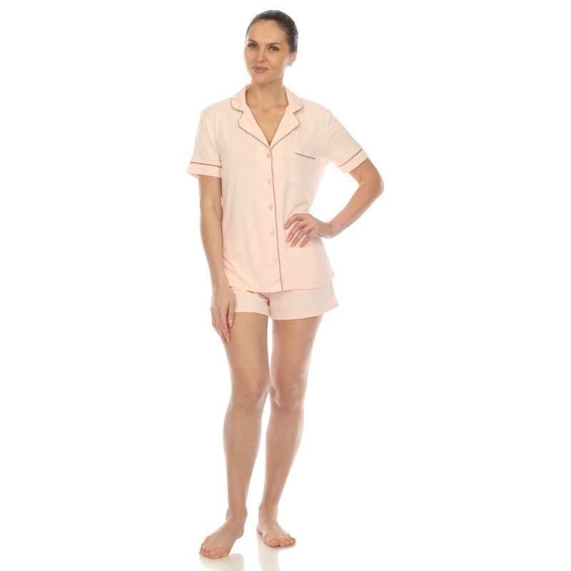White Mark Women's Short Sleeve Viscose from Bamboo Pajama Set, 5 of 6