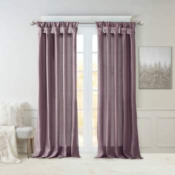 Lillian Twisted Tab Light Filtering Lined Curtain Panel