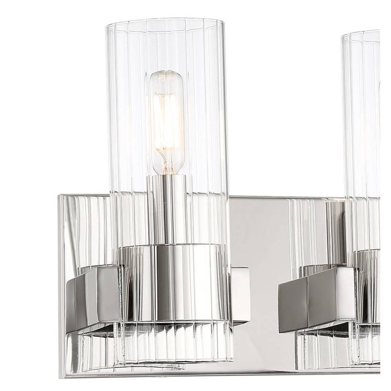 Minka Lavery Modern Wall Light Chrome Hardwired 24 1/2" 4-Light Fixture Clear Glass Shade for Bathroom Vanity Living Room Hallway, 3 of 4