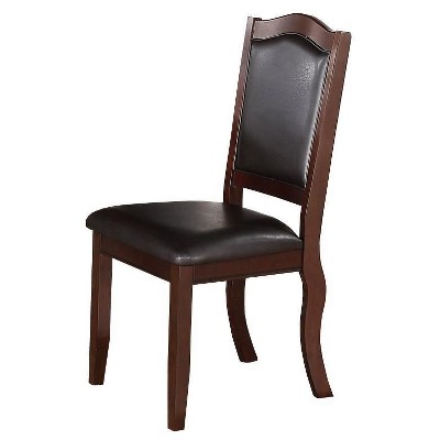 NicBex Set of 2 Dining Chair Modern Padded Leatherette Seat Upholstered Kitchen Chair with Wood Farme,Dark Brown