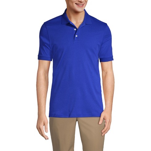 Lands' End Men's Short Sleeve Interlock Polo Shirt - Large - Cobalt ...