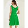 Allegra K Women's 1950s Retro Scoop Neck Formal Cocktail Swing Dresses - 3 of 4