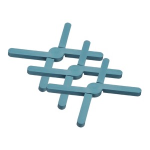 Unique Bargains Foldable Heat Resistant Non-Slip Silicone Trivet Mat for Pots Coasters - 1 of 4