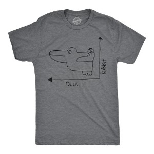 Mens Funny T Shirts Duck Rabbit Graph Sarcastic Graphic Novelty Tee for Men - Crazy Dog Men's T Shirt for Animal Lovers - 1 of 4