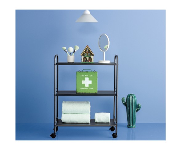 3 Shelf Wide Utility Storage Cart Gray - Room Essentials&#153;