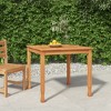 vidaXL Dining Table Teak Solid Teak Wood Small Durable Dining Table - 4 of 4
