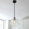 Rennnsan Stenlor 9"W 1-Light Dome Glass Modern Dimmable Pendant in Black - 2 of 4