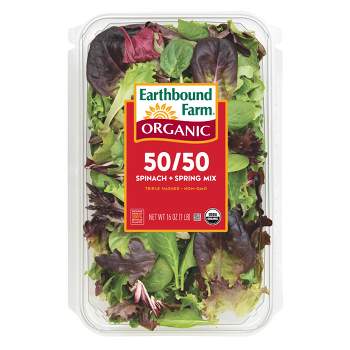 Earthbound Farms Organic 50/50 Spinach + Spring Mix Lettuces - 16oz