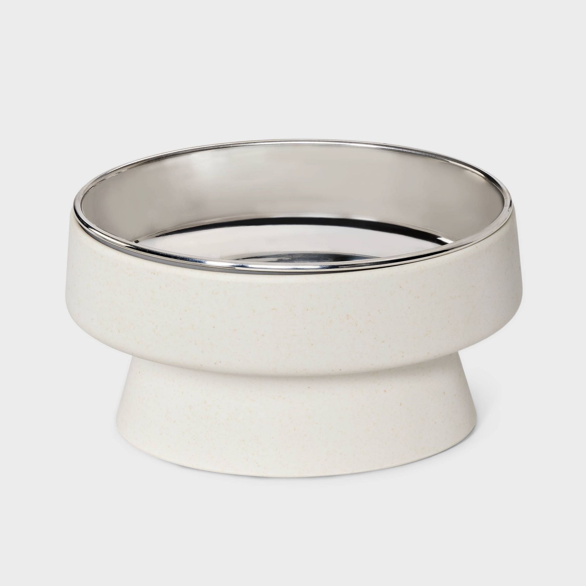 12 fl oz Elevated Cat & Dog Bowl - Boots & Barkley™ Gray: Melamine & Stainless Steel, All Ages