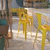 Emma and Oliver Commercial Grade 30"H Yellow Metal Indoor-Outdoor Barstool with Back - 2 of 4