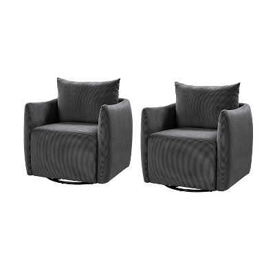 Angela 360°Rotatable Swivel Barrel Chair,Set of 2 |ARTFUL LIVING DESIGN