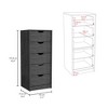 RISOKEYS 5 Drawer Chest, Wood Storage Dresser Cabinet,Craft Storage Organization, Makeup Drawer Unit for Closet, Bedroom - 3 of 4