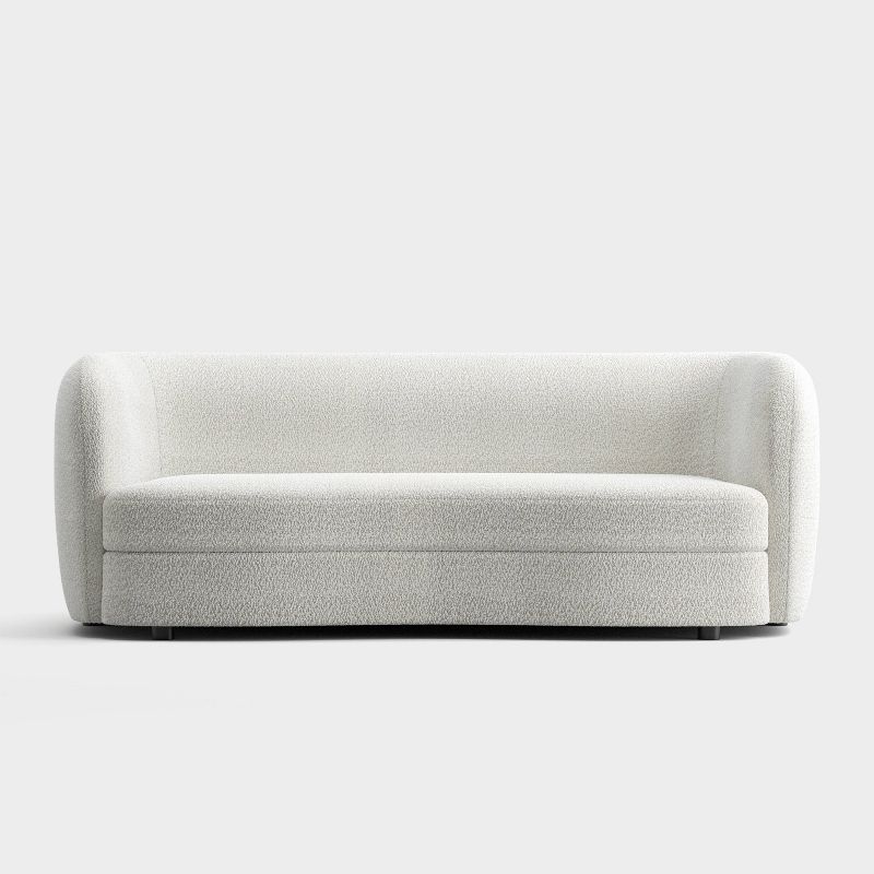 HOMES: Inside + Out 85&#34; Pinehush Boho Curved Boucle Fabric Sofa with Pocket Coil Cushions, 4 of 13