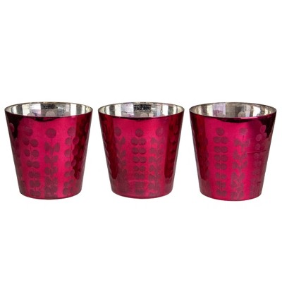 Napa Home & Garden Set of 3 Purple Glass Votive Candle Holders 4"