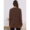 INSPIRE CHIC Women's Maternity Tunic High Low Tops Half Zip Long Sleeve Mock Neck Side Slit Striped Pregnancy Blouse - 4 of 4