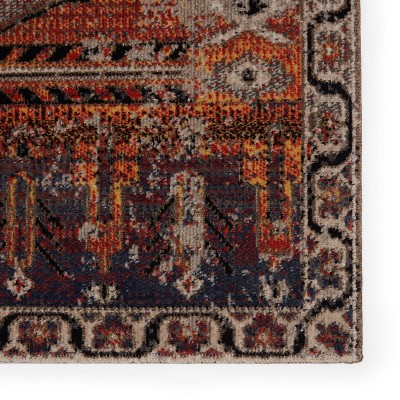 Multicolor Synthetic Medallion Runner Rug, 2'6" x 8'