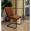 Moti Clan Leather Upholstered Side Chair with Cast Iron Frame in Mahogany - 2 of 4