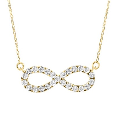 Pompeii3 5/8Ct Diamond Infinity Pendant White or Yellow Gold Necklace 3/4" Wide
