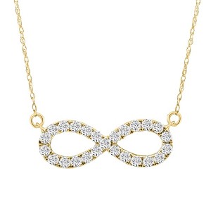 Pompeii3 5/8Ct Diamond Infinity Pendant White or Yellow Gold Necklace 3/4" Wide - 1 of 4