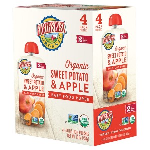 Earth's Best Organic Stage 2 Sweet Potato Apple Baby Food - (Select Count) - 1 of 3