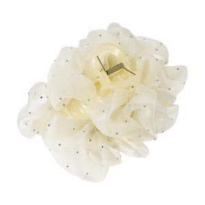 Unique Bargains Women's Elegant Hair Clips 6.30"x5.51"x2.76" Beige 1 Pc - 1 of 4