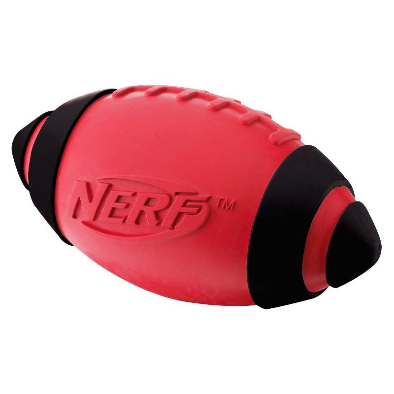NERF Classic Squeak Football Dog Toy - Red - 5&#34;, 2 of 4