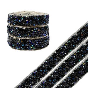 Wrapables 3 Yards Self Adhesive Resin Rhinestone Ribbons, Glittery Bling Tape Strips for DIY Crafts Wedding Party Decoration (3 Rolls) - 1 of 4
