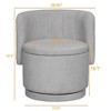 CAVINAS Upholstered Accent Chair with Storage Space,Modern Swivel Chairs for Bedroom,Reading Room,Gray/Beige/Pink - 3 of 4