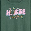 Women's - Instant Message - Nurse Flowers Lightweight French Terry Wide Neck Long Sleeve Graphic Shirt - 2 of 4