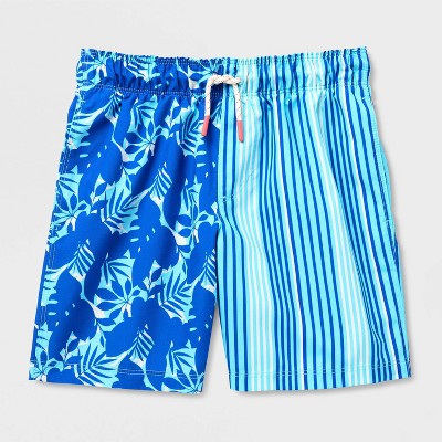 Cat & Jack Boys' Stripes and Palms Swim Trunks - Cat & Jack™ Blue L — фото 2