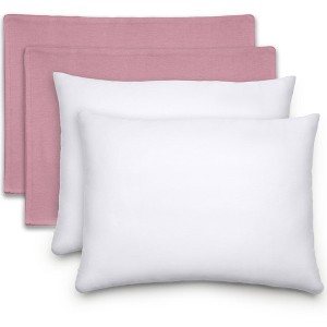 Toddler Pillow with Cotton Pillowcase, 13"x18", Kids Pillow for Sleeping by Comfy Cubs - 2 Pack - 1 of 4