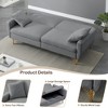 74.41 Inch Teddy Velvet Sofa Bed With Separate Adjustment Backrest And Storage Function - 2 of 4