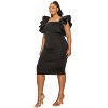 L I V D Women's Charlie Flutter Sleeve Dress, Black, 3X - 2 of 3