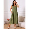 INSPIRE CHIC Women's Linen Summer Sleeveless Casual Loose Flowy Maxi Tank Beach Sundress - 3 of 4
