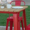 Emma and Oliver Indoor/Outdoor Bar Top Table, 31.5" Square All Weather Poly Resin Top with Steel base - 4 of 4