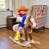 Mshliw Plush Rocking Horse for Toddlers, Ride-On Toy with Wooden Base, Soft Saddle Rocker for Kids Indoor Play, Birthday Gift, Christmas gift - 3 of 4
