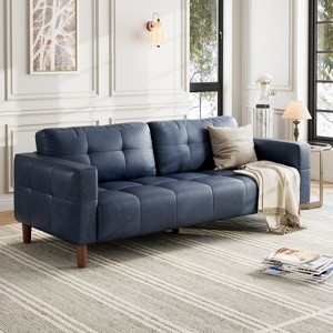 Sofa Couches, Mid-Century Modern Couch, Faux Leather Couch with Upholstered Cushions/Pillows, 3-Seat Sofas  for Living Room Apartment Office - 1 of 4