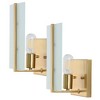 (Set of 2) 5.5" 1-Light Mila Modern Coastal Iron/Glass LED Sconce Brass Gold - JONATHAN Y: Art Deco, Eco-Friendly LED, UL Listed - 3 of 4